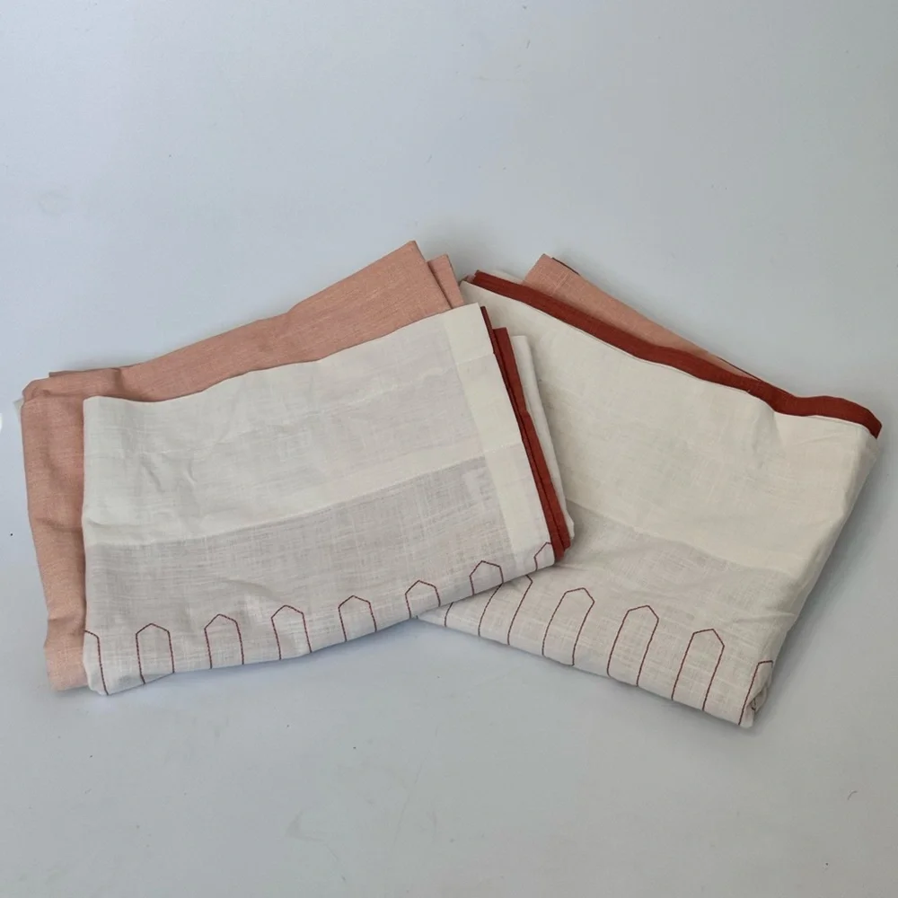 Set of 2 Mercer41 Cianah 100% Cotton Ombre Semi-Sheer Rod Pocket Curtain Panels